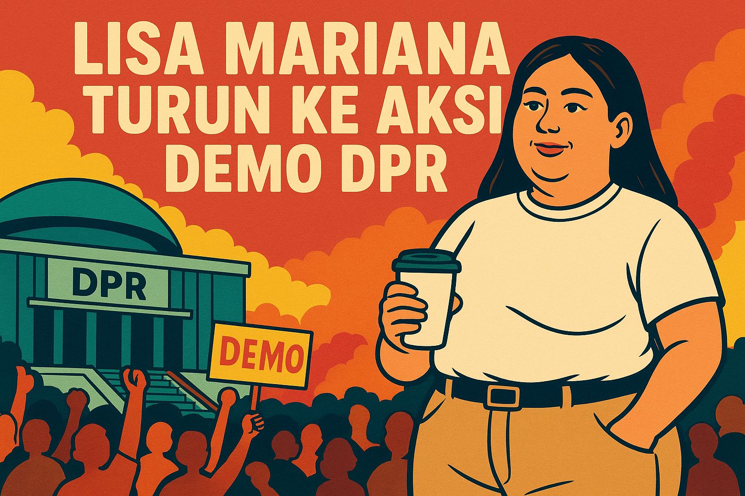 Lisa Mariana Turun ke Aksi Demo DPR : “Gue Tiban Apa Nih Gedung?”