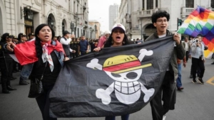 Demo RI Nular ke Peru, Gen Z Bergerak-Bendera One Piece Berkibar